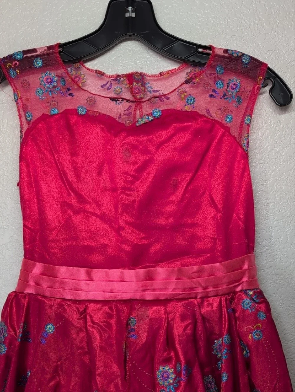 Disney Elena Of Avalor Girls' Floral High-Low Costume Princess Dress - Red